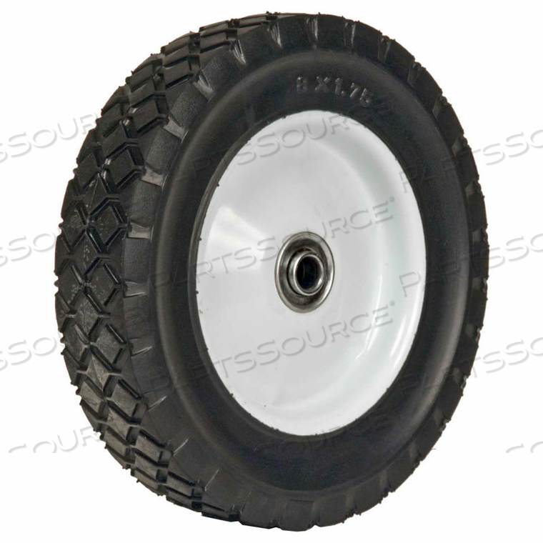 LIGHT DUTY STEEL WHEEL - 8 X 1.75 - 2" CENTERED HUB - 1/2" BB - DIAMOND TREAD by Martin Wheel Co.