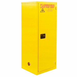 FLAMMABLE CABINET, MANUAL CLOSE SINGLE DOOR, 24 GALLON, 23"WX18"DX65"H by Jamco