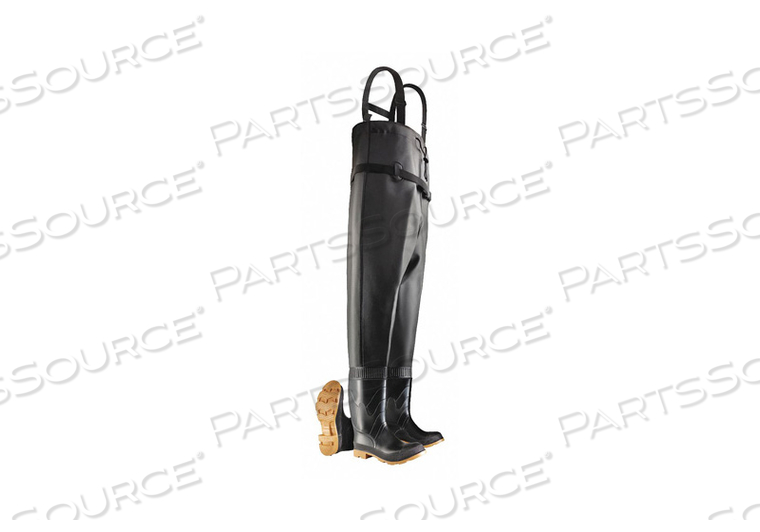 D0314 CHEST WADER MEN'S 9 STEEL BLACK PR by Dunlop