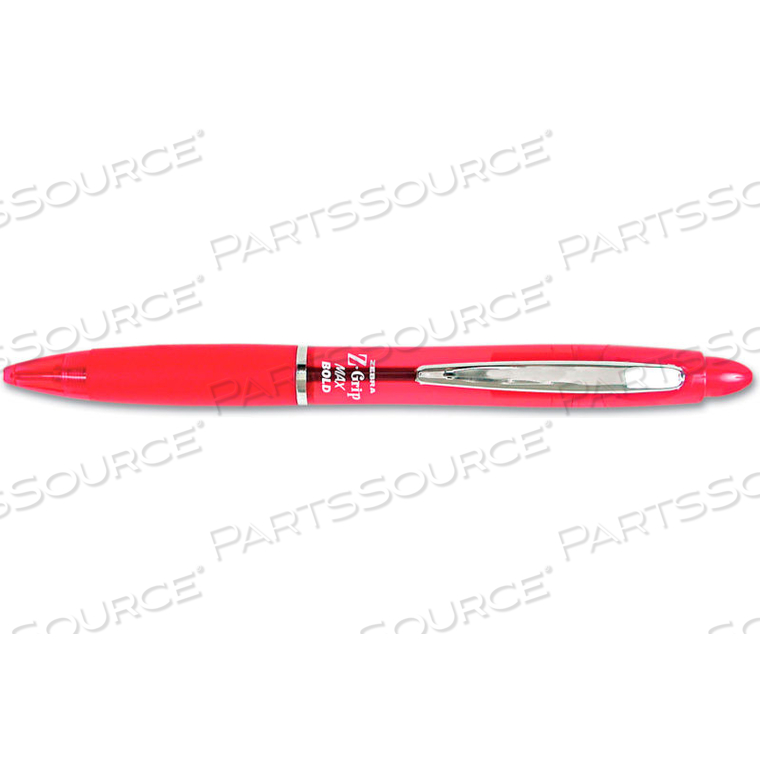 Z-GRIP MAX BALLPOINT RETRACTABLE PEN, RED INK, BOLD, DOZEN 