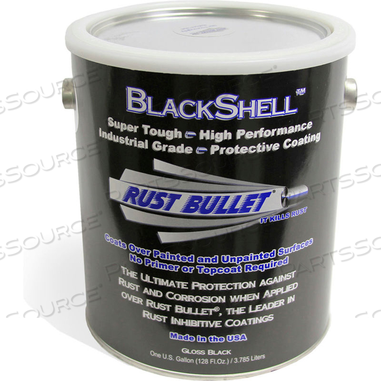 BLACKSHELL PROTECTIVE COATING AND TOPCOAT GALLON CAN by Rust Bullet LLC