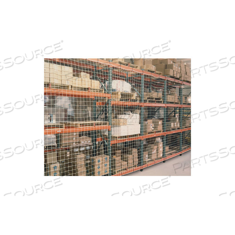 PALLET RACK NETTING ONE BAY, 147"W X 144"H, 4" SQ. MESH, 2500 LB RATING by Carron Net Co Inc PALLET RACK NETTING ONE BAY, 147"W X 144"H, 4" SQ. MESH, 2500 LB RATING by Carron Net Co Inc