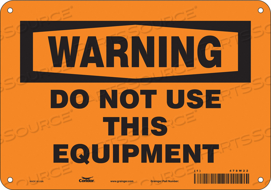 SAFETY SIGN 10 W 7 H 0.055 THICKNESS 