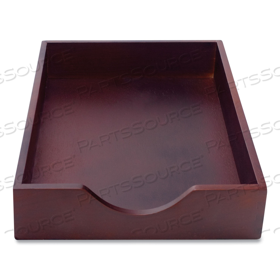 HARDWOOD STACKABLE DESK TRAYS, 1 SECTION, LEGAL SIZE FILES, 10.25" X 15.25" X 2.5", MAHOGANY 