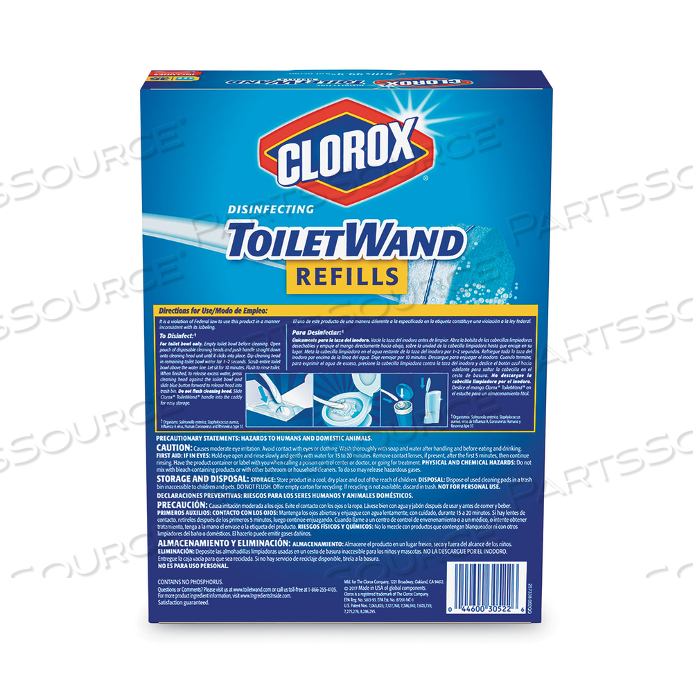 DISINFECTING TOILETWAND REFILL HEADS, BLUE/WHITE by Clorox