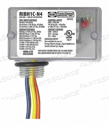ENCLSD RELAY 10A SPDT 12VAC/DC POLARIZED by RIB ENCLSD RELAY 10A SPDT 12VAC/DC POLARIZED by RIB