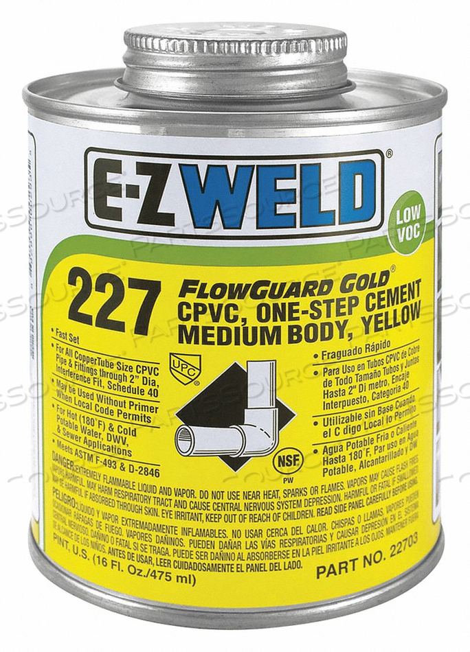 CEMENT 16 OZ YELLOW CPVC by E-Z Weld