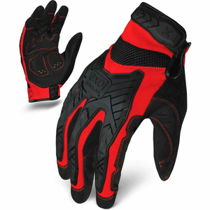 MOTOR IMPACT GLOVES, BLACK/RED, 1 PAIR, L by Ironclad