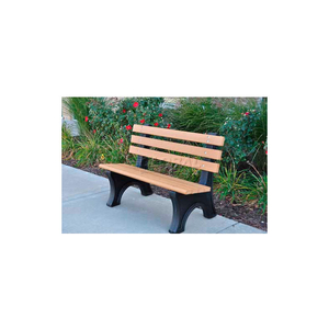 FROG FURNISHINGS RECYCLED PLASTIC 8 FT. COMFORT PARK AVENUE BENCH, CEDAR BENCH/BLACK FRAME by Jayhawk Plastics