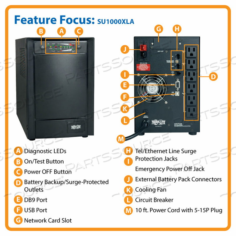 UPS 1000VA 800W SMART ONLINE TOWER 100V - 120V USB DB9 RS-232 