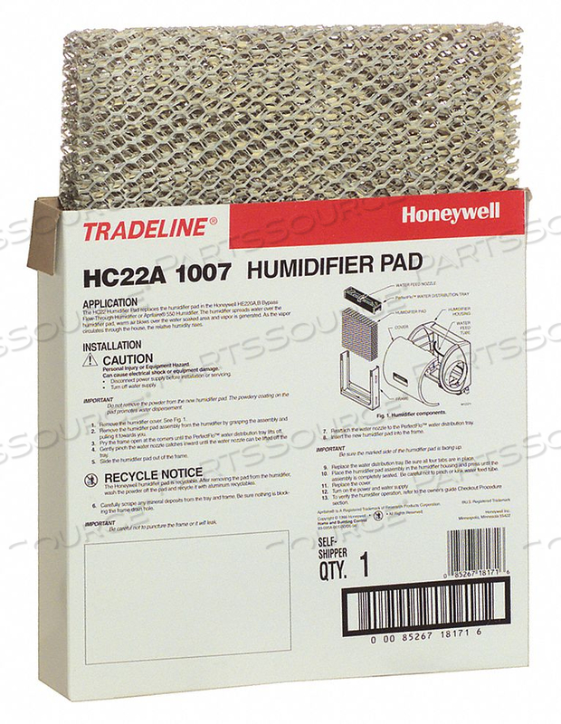 HUMIDIFIER REPLACEMENT PAD FOR HE220A & B HE150A AND APRILAIRE MODELS 110 220 550 558 X2660 (9-1/2" by Honeywell