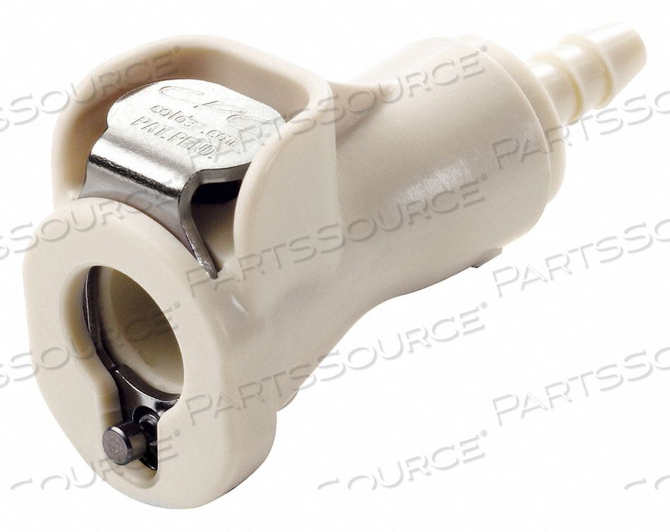 1/16 HOSE BARB VALVED IN-LINE POLYPROPYLENE COUPLING BODY by Colder Products Company