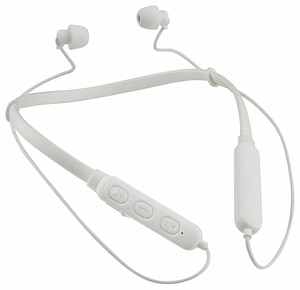 EARBUD NECKBAND SILICONE 110VAC WHITE by MobileSpec