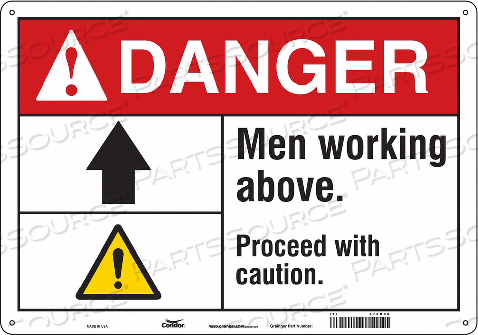 SAFETY SIGN 20 W 14 H 0.060 THICKNESS 