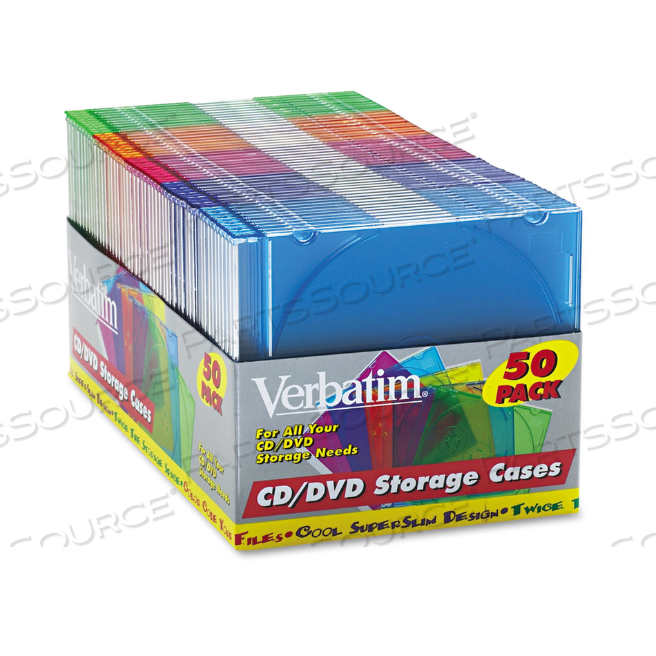 CD/DVD SLIM CASE, ASSORTED COLORS by Verbatim