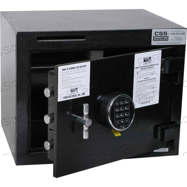 DEPOSIT SLOT SAFE 19"W X 15"D X 15"H ELECTRONIC LOCK - 1.95 CU. FT. BLACK 