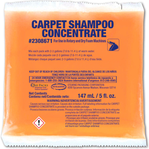 CARPET SHAMPOO CONCENTRATE - 5 OZ PACKS, 36 PACKS/CASE by Stearns Packaging Corporation CARPET SHAMPOO CONCENTRATE - 5 OZ PACKS, 36 PACKS/CASE by Stearns Packaging Corporation