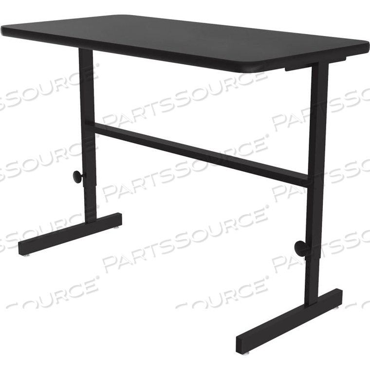 ADJUSTABLE STANDING HEIGHT WORKSTATION - 48"L X 24"W X 34" TO 42" - BLACK GRANITE 