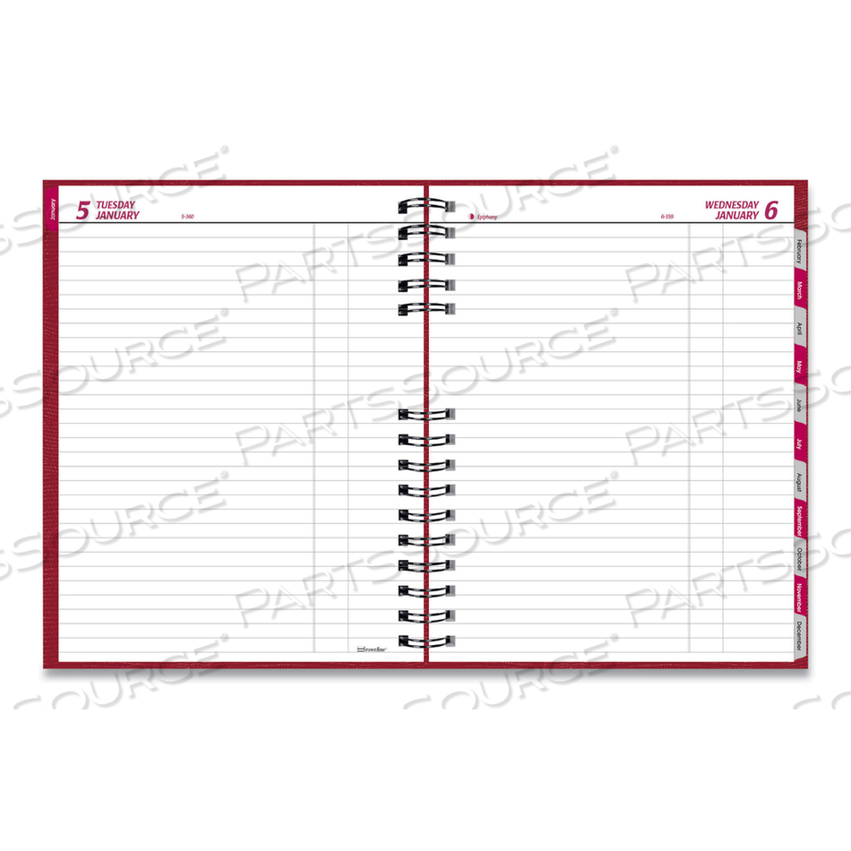 DAILY PLANNER 8 X 10 RED by Brownline