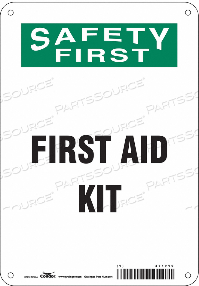 FIRST AID SIGN 7 W X 10 H 0.032 THICK 