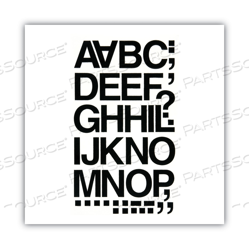 PRESS-ON VINYL LETTERS AND NUMBERS, SELF ADHESIVE, BLACK, 1.5"H, 37 LETTERS AND NUMBERS by Chartpak