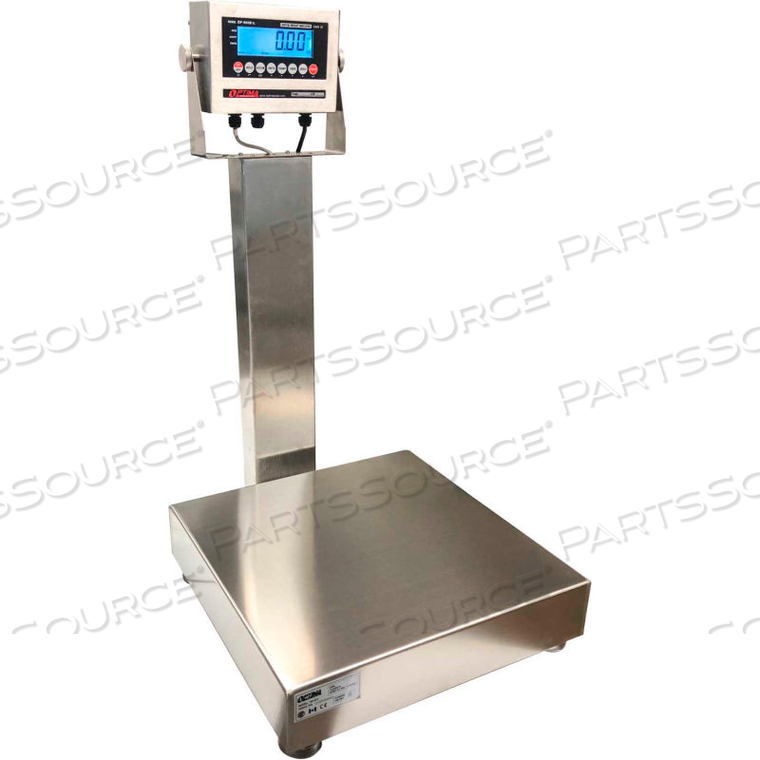 915 SERIES NTEP STAINLESS STEEL BENCH DIGITAL SCALE W/ LED DISPLAY 300LB X 0.05LB 16" X 16" by Optima Scale Manufacturing Inc.