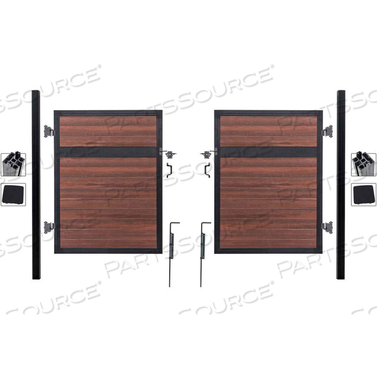 ESTATE 10'W X 6'H BLACK ROSE ALUMINUM/COMPOSITE ADJUSTABLE FENCE DOUBLE GATE KIT -IN GROUND ONLY by Jewett Cameron Companies ESTATE 10'W X 6'H BLACK ROSE ALUMINUM/COMPOSITE ADJUSTABLE FENCE DOUBLE GATE KIT -IN GROUND ONLY by Jewett Cameron Companies