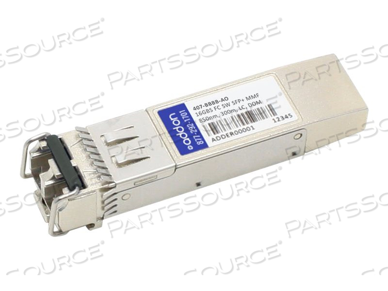 ADDON, SFP+ TRANSCEIVER MODULE (EQUIVALENT TO: DELL 407-BBBB), 16GB FIBRE CHANNEL, 16GBASE-SW, LC MULTI-MODE, UP TO 984 FT, 850 NM, TAA COMP by ADDON