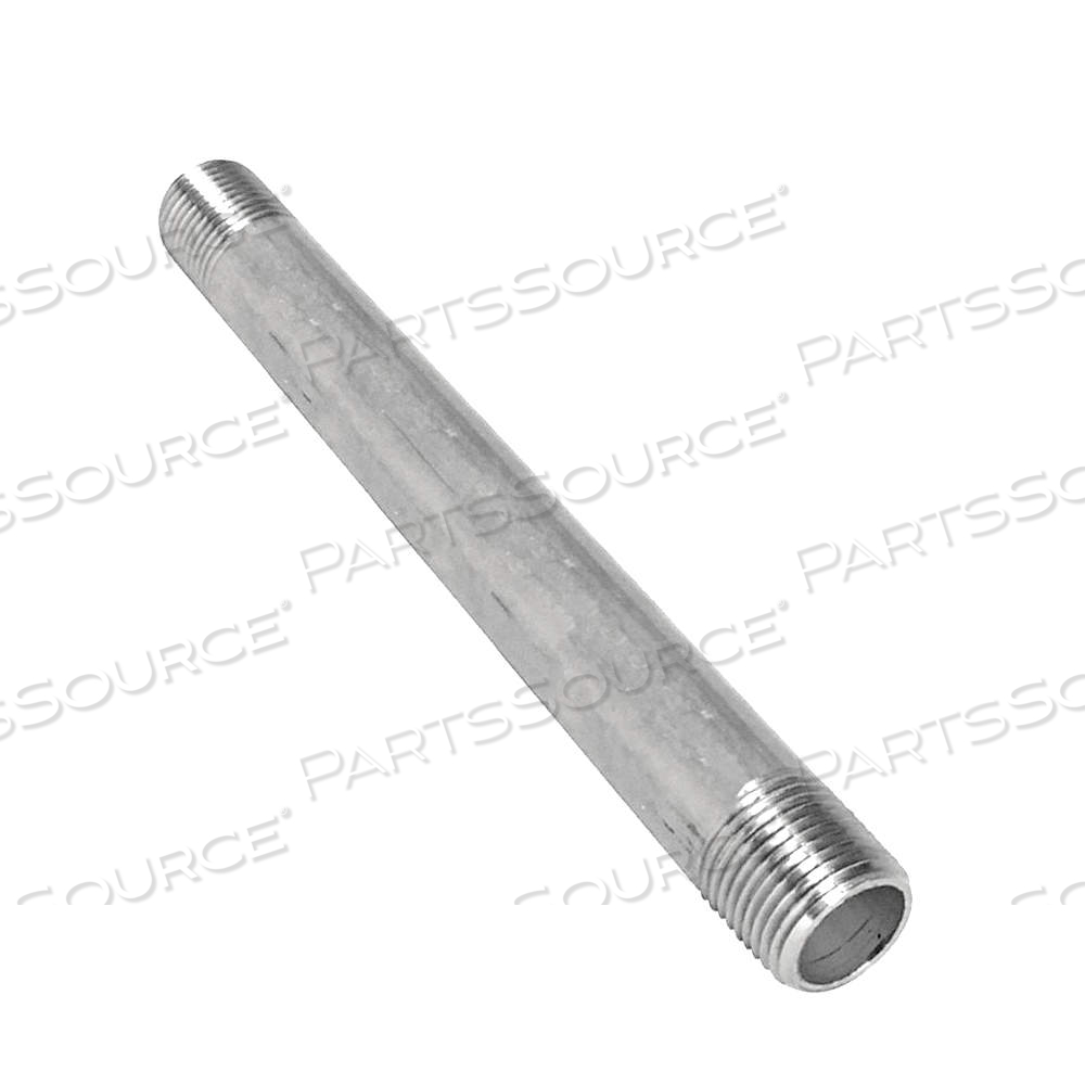PIPE, 304 STAINLESS STEEL, 3 IN NOMINAL PIPE SIZE, 14 IN OVERALL LG, THREADED ON BOTH ENDS, SEAMLESS by Approved Vendor