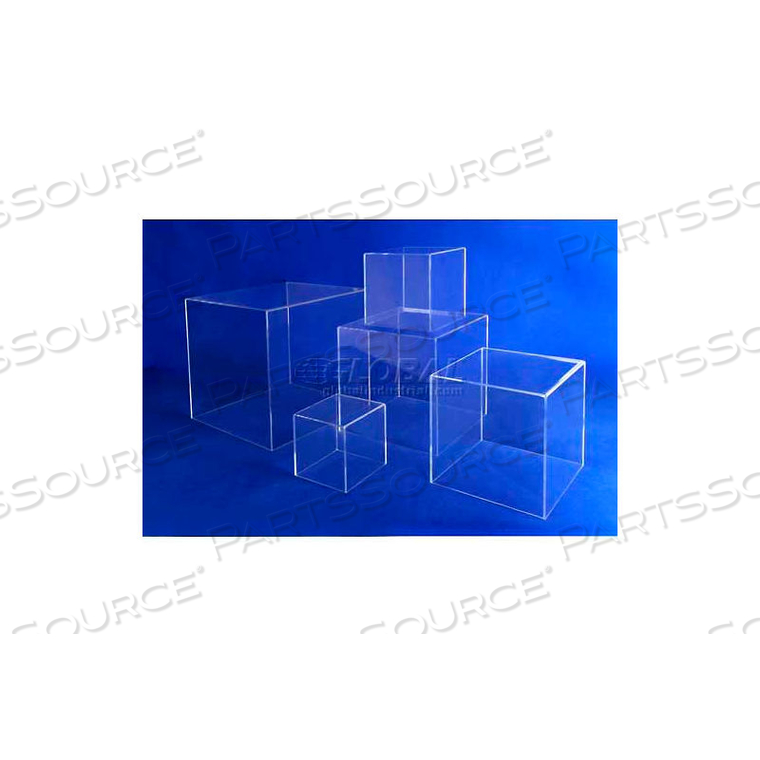 ACRYLIC 5 SIDED CUBES, 12" X 12" X 12", 3/16" THICKNESS, CLEAR 