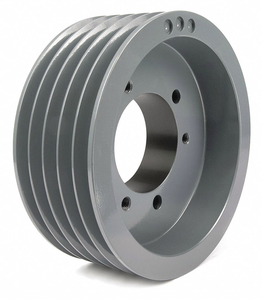 V-BELT PULLEY, BUSHED BORE, 5 GROOVE, 6.35 IN OD, FOR 4L/5L/A/AX/B/BX BELT SECTION by TB Wood's V-BELT PULLEY, BUSHED BORE, 5 GROOVE, 6.35 IN OD, FOR 4L/5L/A/AX/B/BX BELT SECTION by TB Wood's