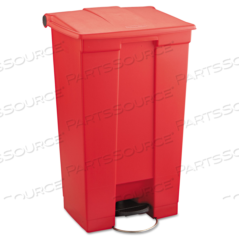 INDOOR UTILITY STEP-ON WASTE CONTAINER, 23 GAL, PLASTIC, RED by Rubbermaid Medical Division