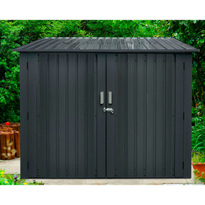 HANOVER GALVANIZED STEEL SHED, 80-1/3"LX81-1/10"WX64-1/5"H, DARK GRAY by Almo