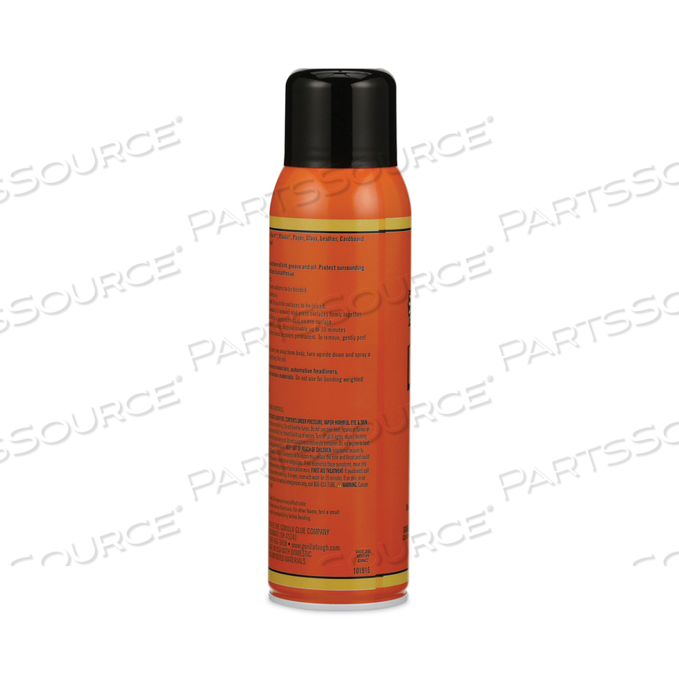 SPRAY ADHESIVE, 14 OZ, DRIES CLEAR by Gorilla Glue SPRAY ADHESIVE, 14 OZ, DRIES CLEAR by Gorilla Glue