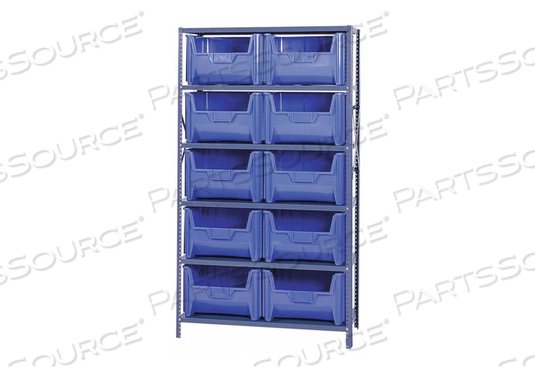 QSBU-700 SHELVING WITH 10 GIANT HOPPER BINS BLUE, 42X18X75 by Quantum Storage Systems QSBU-700 SHELVING WITH 10 GIANT HOPPER BINS BLUE, 42X18X75 by Quantum Storage Systems