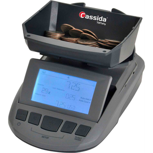 TILLTALLY CASH & COIN CURRENCY COUNTING SCALE - LCD DISPLAY - 200 BILL CAPACITY, GRAY by Cassida Corporation