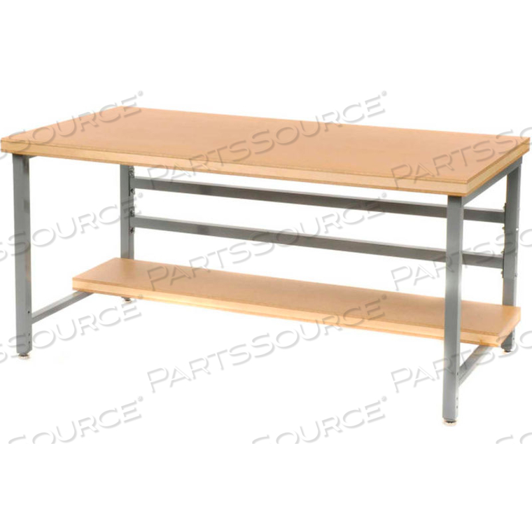 STATIONARY 72" X 30" SHOP TOP SQUARE EDGE WORKBENCH - GRAY 