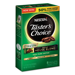 TASTER'S CHOICE DECAF HOUSE BLEND INSTANT COFFEE, 0.1OZ STICK, 5/BOX, 12 BX/CTN by Nescafe