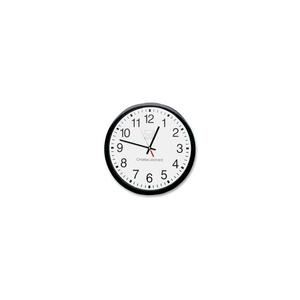 CLI 12" ROUND QUARTZ WALL CLOCK, PLASTIC CASE, BLACK by Charles Leonard