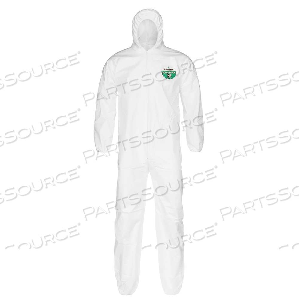 CTL428-3XL LAKELAND CTL428 MICROMAX® COVERALL, 3X-LARGE, WHITE, HOODED, ELASTIC 