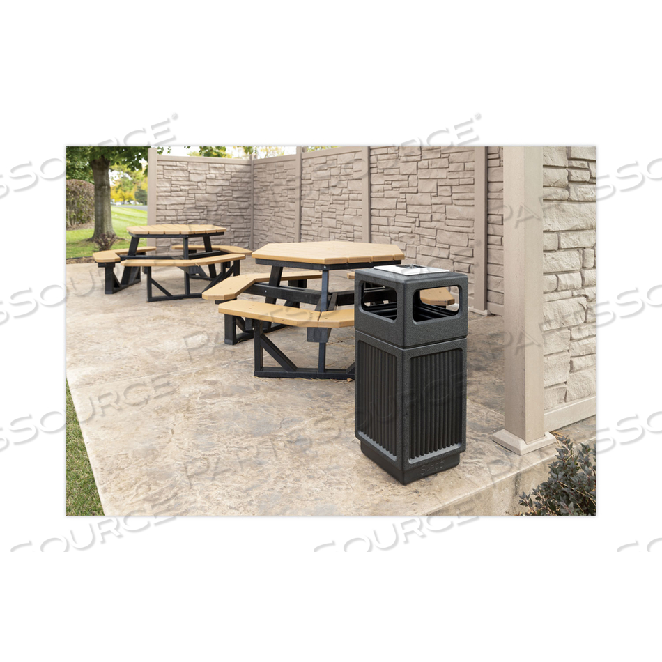 CANMELEON RECESSED PANEL RECEPTACLES, 15 GAL, POLYETHYLENE, BLACK by Safco CANMELEON RECESSED PANEL RECEPTACLES, 15 GAL, POLYETHYLENE, BLACK by Safco