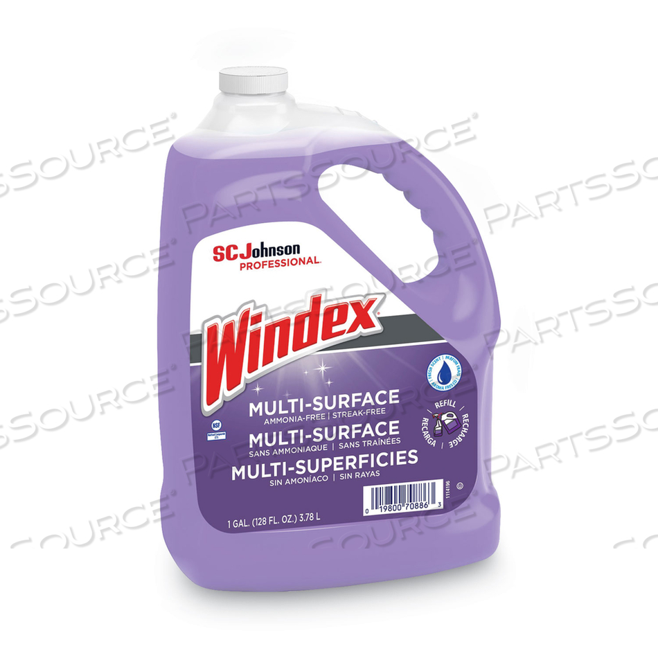 NON-AMMONIATED GLASS/MULTI SURFACE CLEANER, PLEASANT SCENT, 128 OZ BOTTLE by Windex