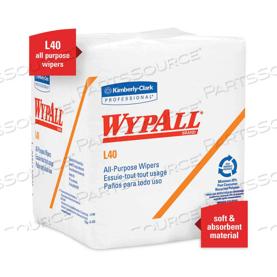 L40 TOWELS, 1/4 FOLD, 12.5 X 12, WHITE, 56/BOX, 18 PACKS/CARTON by WypAll