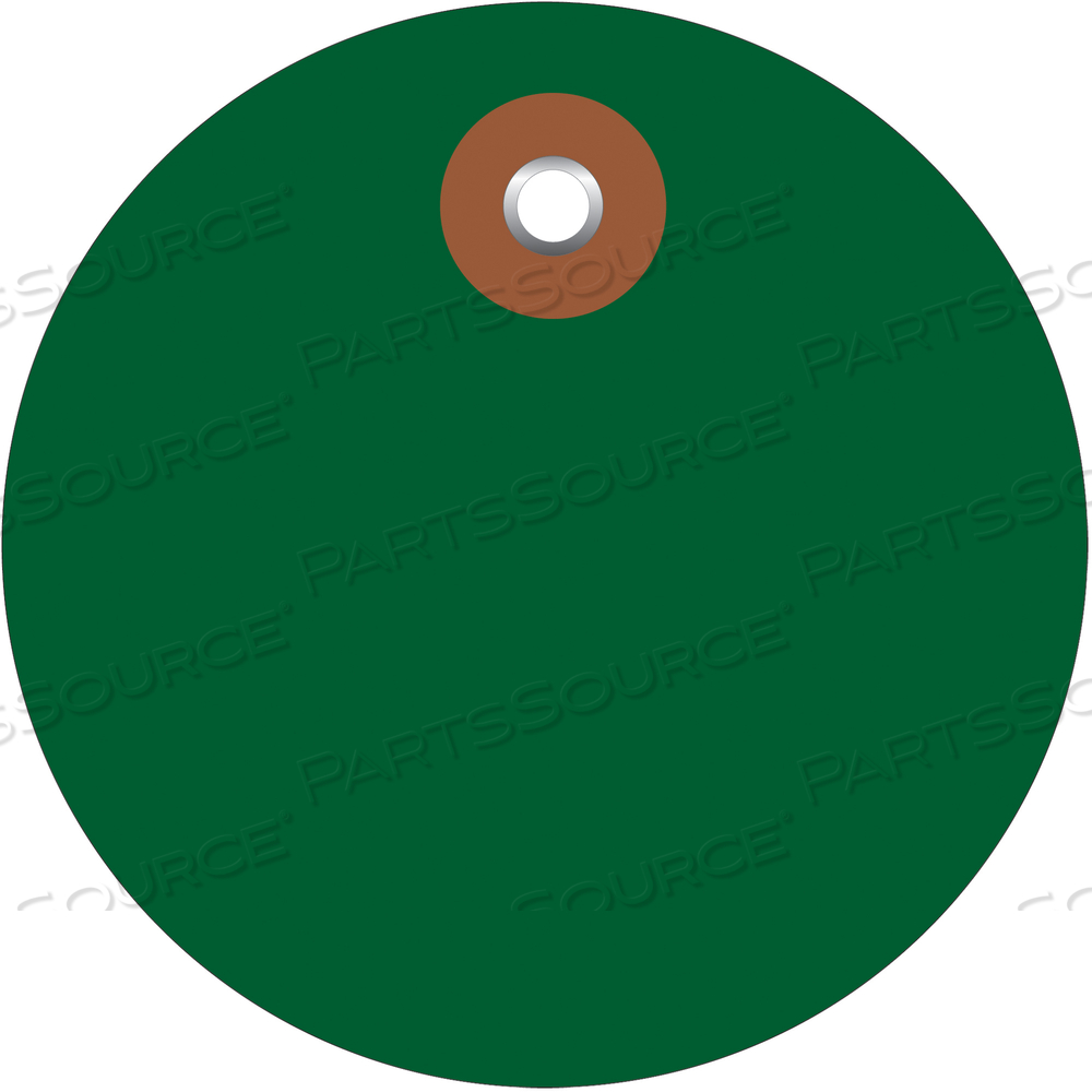 PLASTIC CIRCLE TAGS, 2", GREEN, 100/EACH by BOX Partners (Box Acquisitions, LLC)