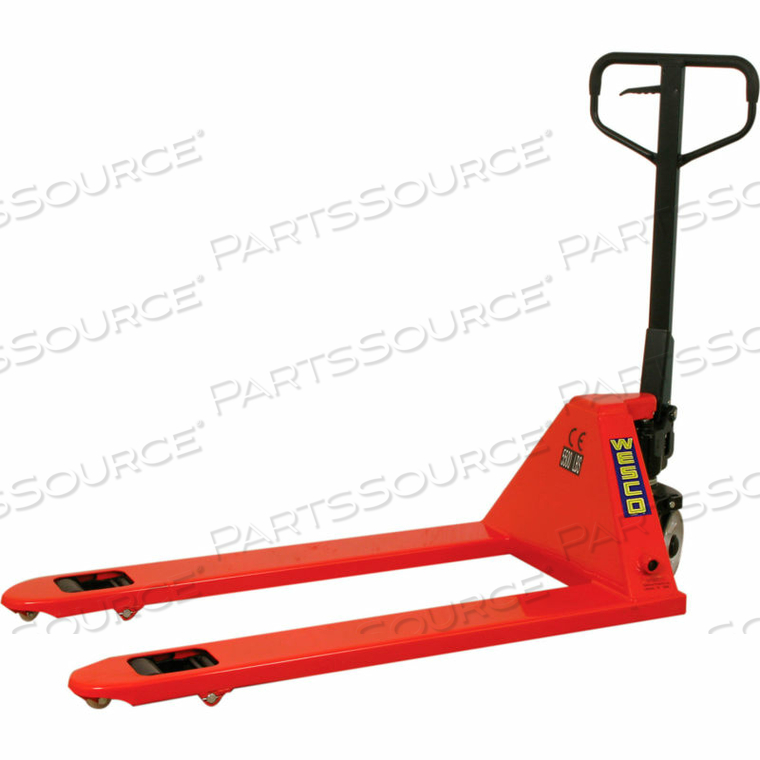 CP3 PALLET JACK TRUCK 27" X 48" FORKS 5500 LB. CAPACITY - ORANGE by Wesco