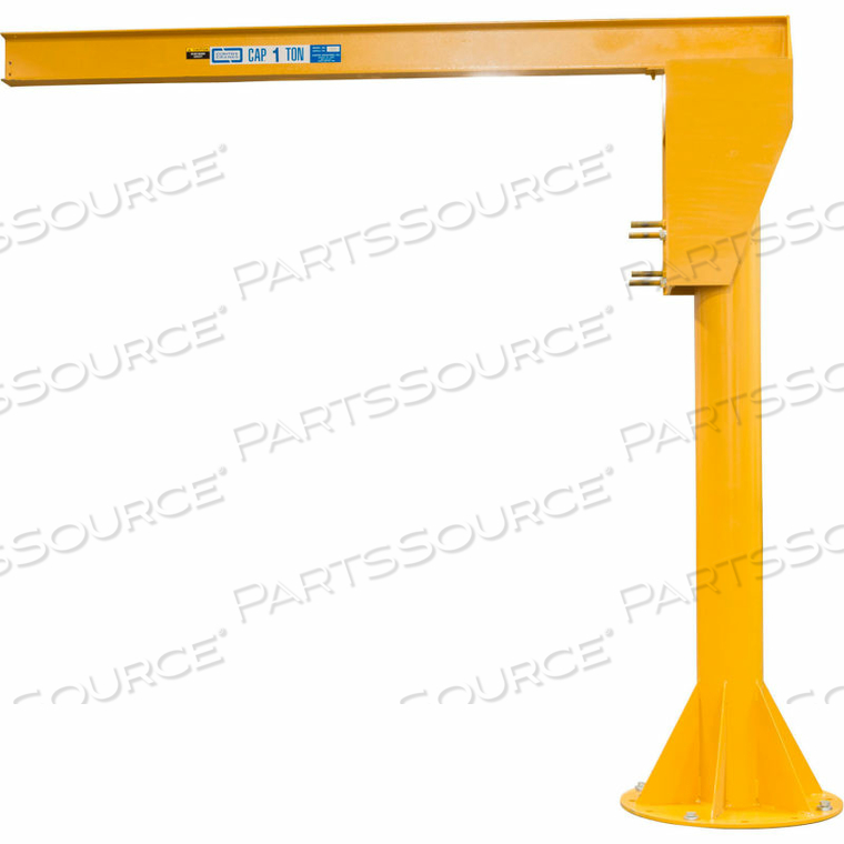 HEAVY DUTY FLOOR MOUNTED JIB CRANE, 3000 LB. CAPACITY, 14' UNDER BEAM HEIGHT, 14' SPAN by Contrx Industries Inc