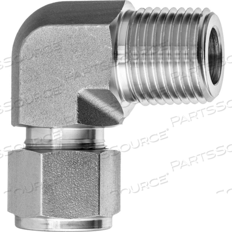 316 SS DOUBLE-FERRULE INSTRUMENTATION FTG -90 DEGREE ELBOW ADAPTER FOR 3/8" TUBE OD X 1/4" MNPT by USA Sealing, Inc