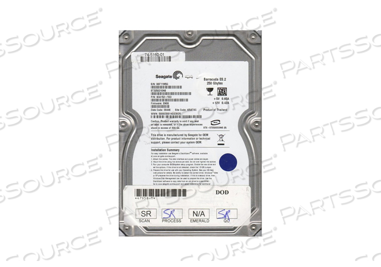 HARD DRIVE, 250 GB, SATA INTERFACE, 5 TO 55 DEG C, 101.6 MM X 26.1 MM X 146.99 MM, 720 G by Seagate (Maxtor)