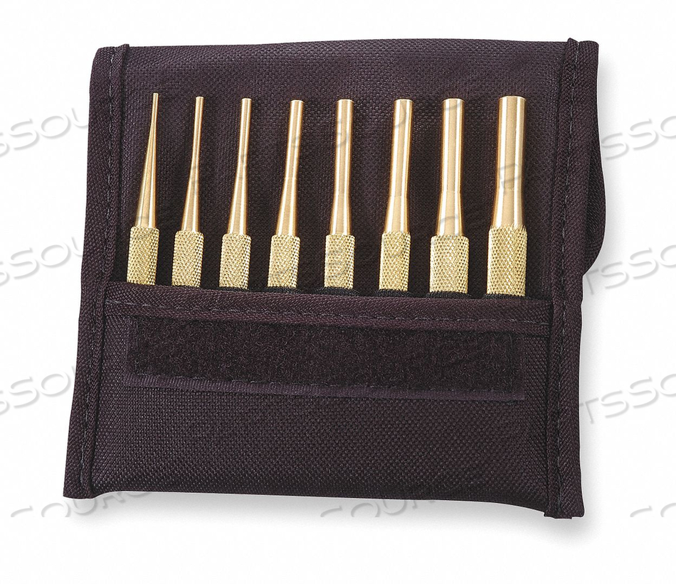 DRIVE PIN PUNCH SET 8 PIECES BRASS by Starrett DRIVE PIN PUNCH SET 8 PIECES BRASS by Starrett