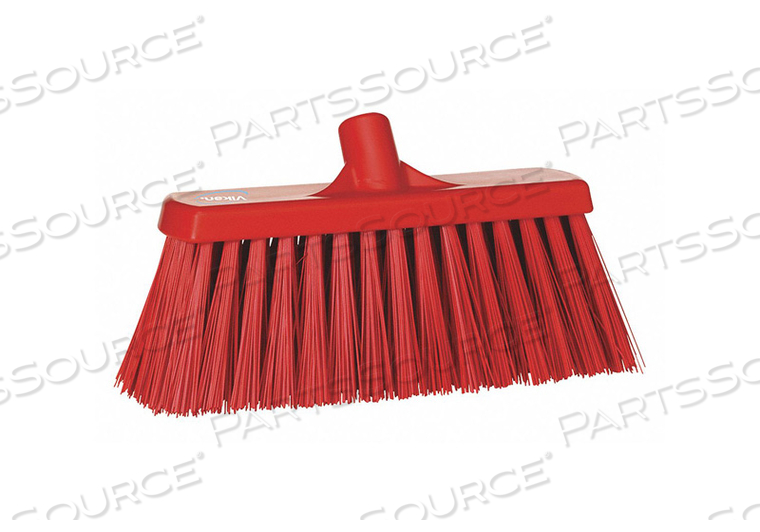 VIKAN 13" PUSH BROOM- EXTRA STIFF, RED by Vikan